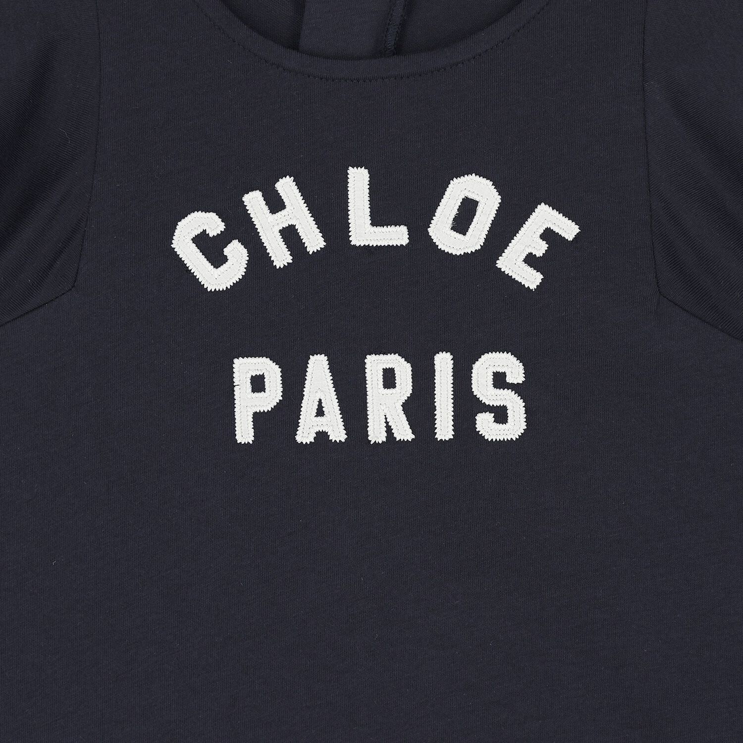 Younger Girls Navy Blue Logo Dress, 1, hi-res