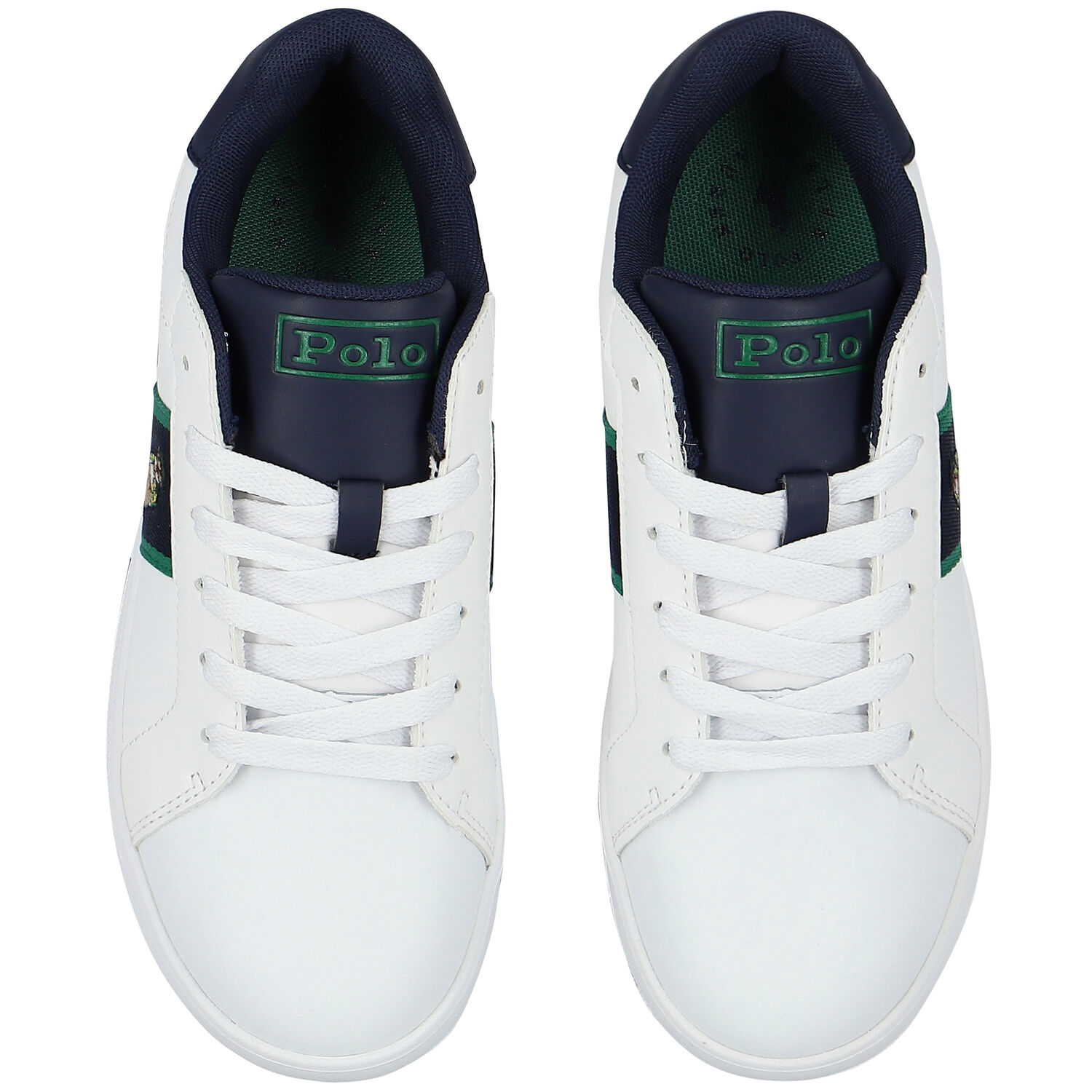 Boys White Polo Bear Trainers, 1, hi-res