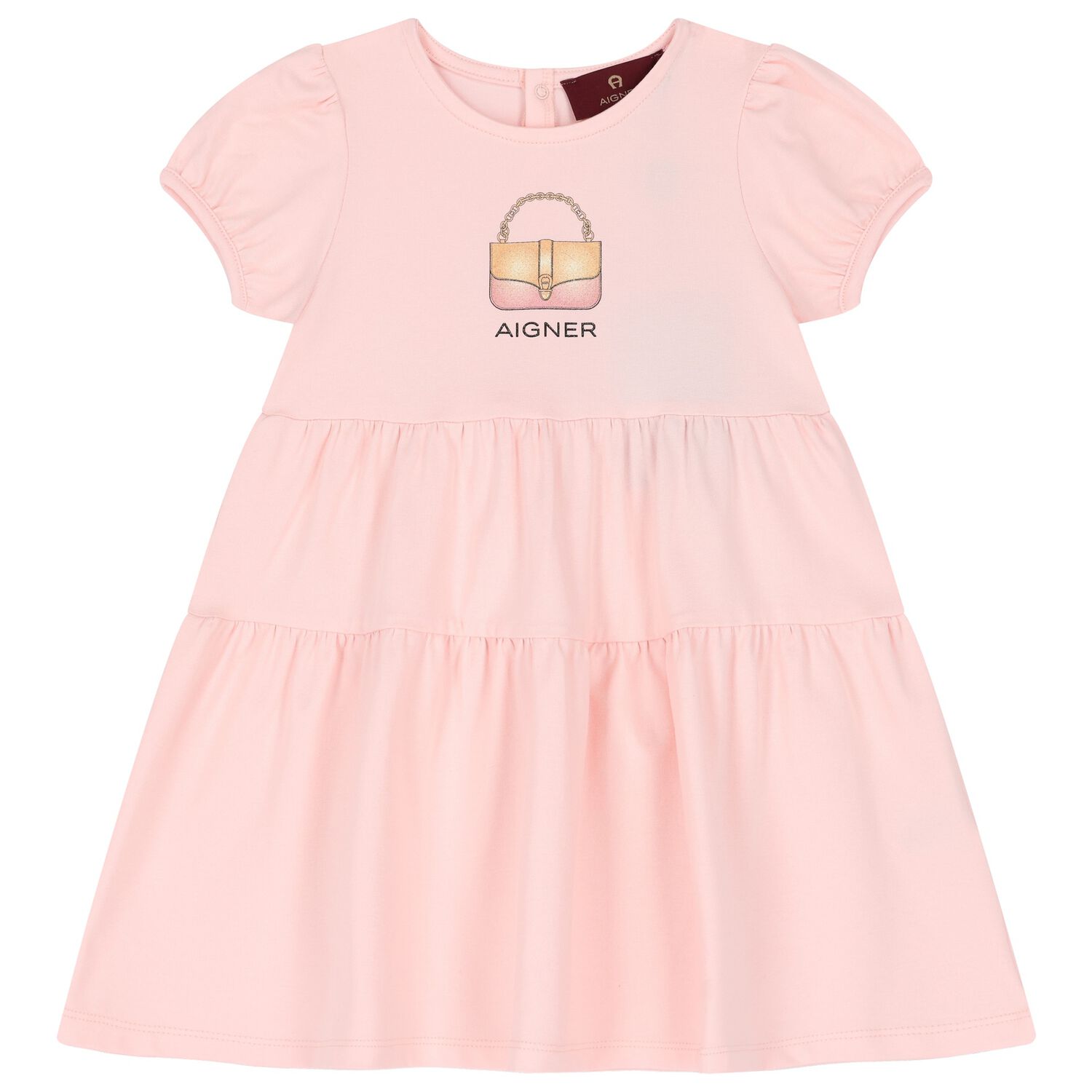 Younger Girls Pink Logo Dress, 2, hi-res