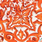 Girls White & Orange Majolica Swimsuit, 1, hi-res