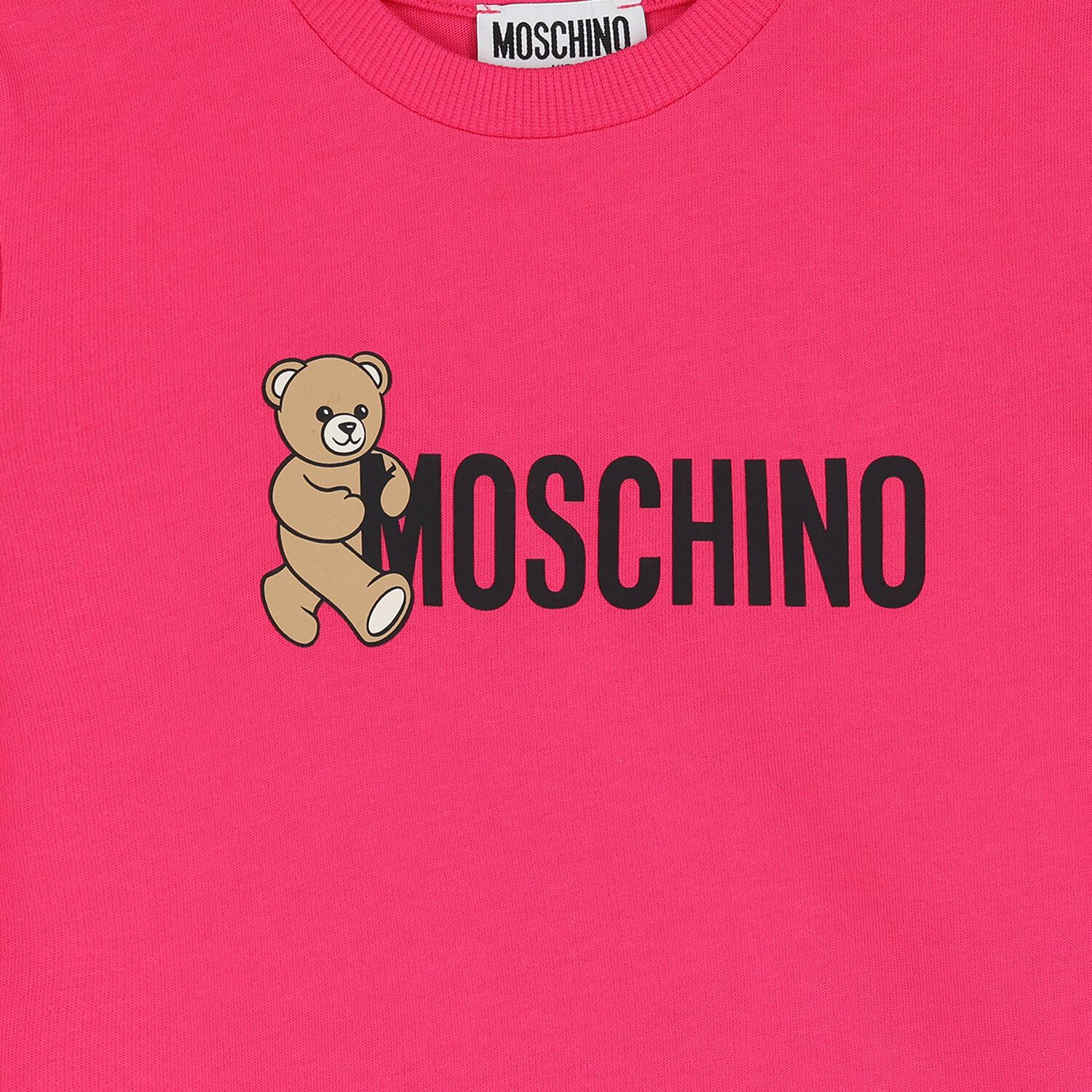 Girls Pink Teddy Bear Logo T-Shirt, 5, hi-res