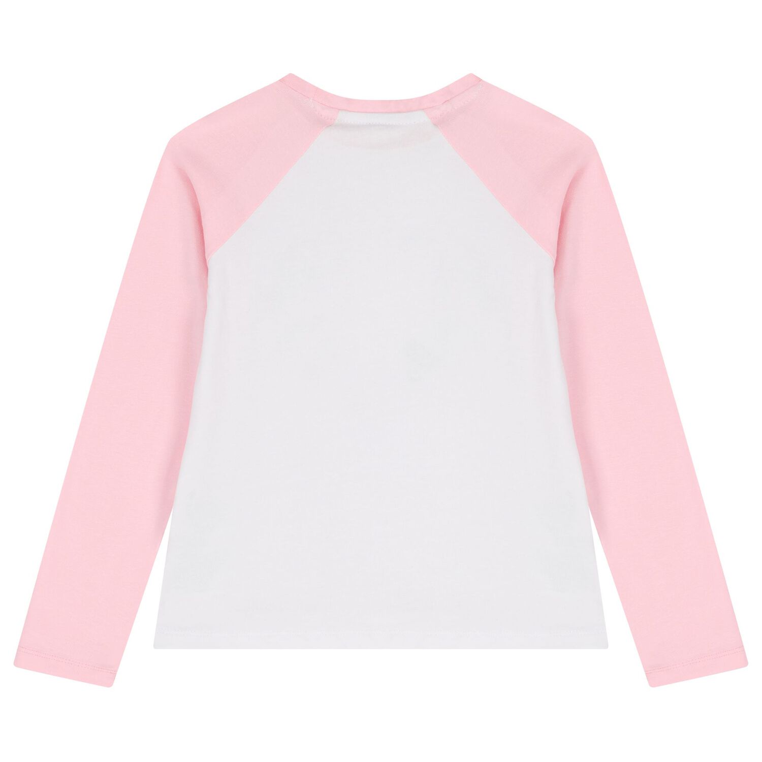 Girls White & Pink Logo Long Sleeve Top, 1, hi-res image number null