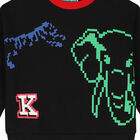 Girls Black Jungle Animals Sweatshirt, 1, hi-res