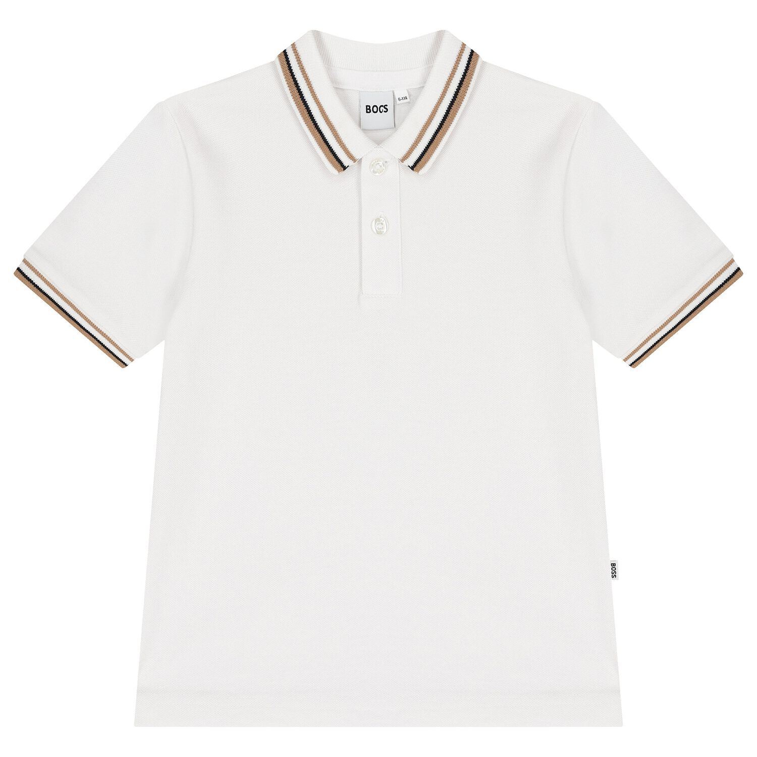 Boys White Logo Polo Shirt, 1, hi-res image number null