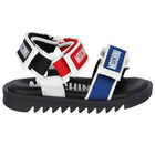 Black Logo Sandals, 1, hi-res