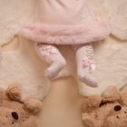 Baby Girls Pink Teddy Bear Tights, 1, hi-res