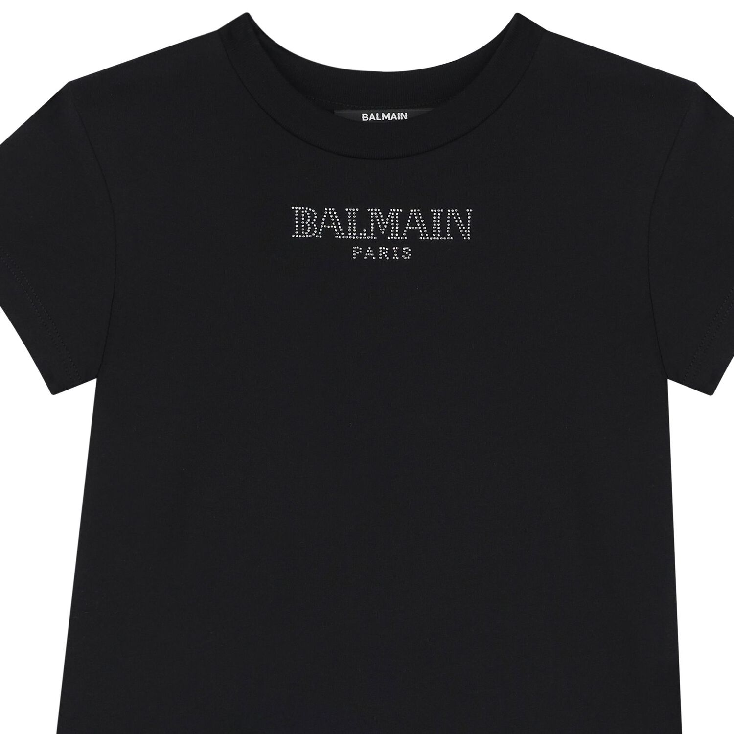 Girls Black Rhinestone Logo Dress, 1, hi-res image number null