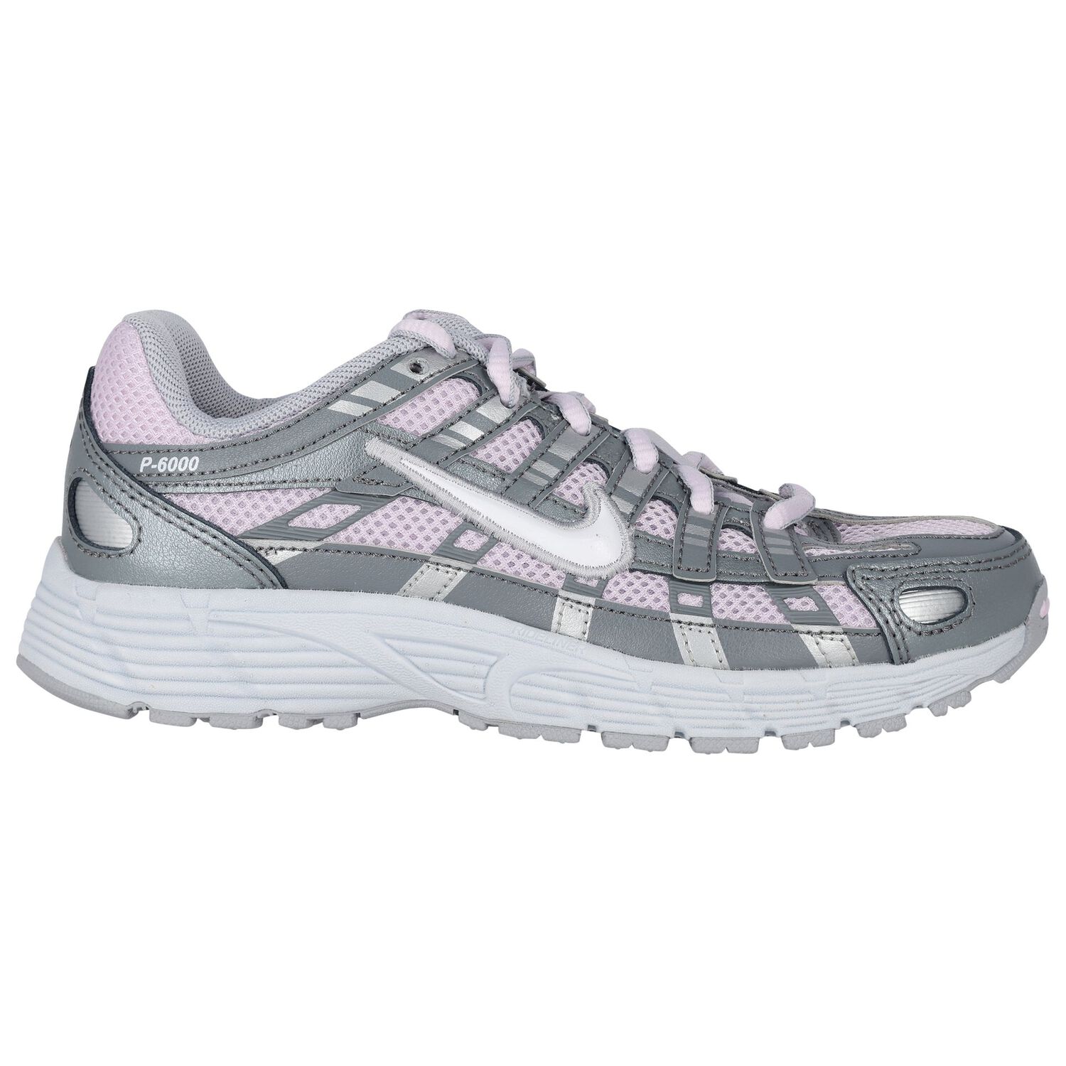 Girls Grey & Pink P-6000 Trainers, 1, hi-res image number null