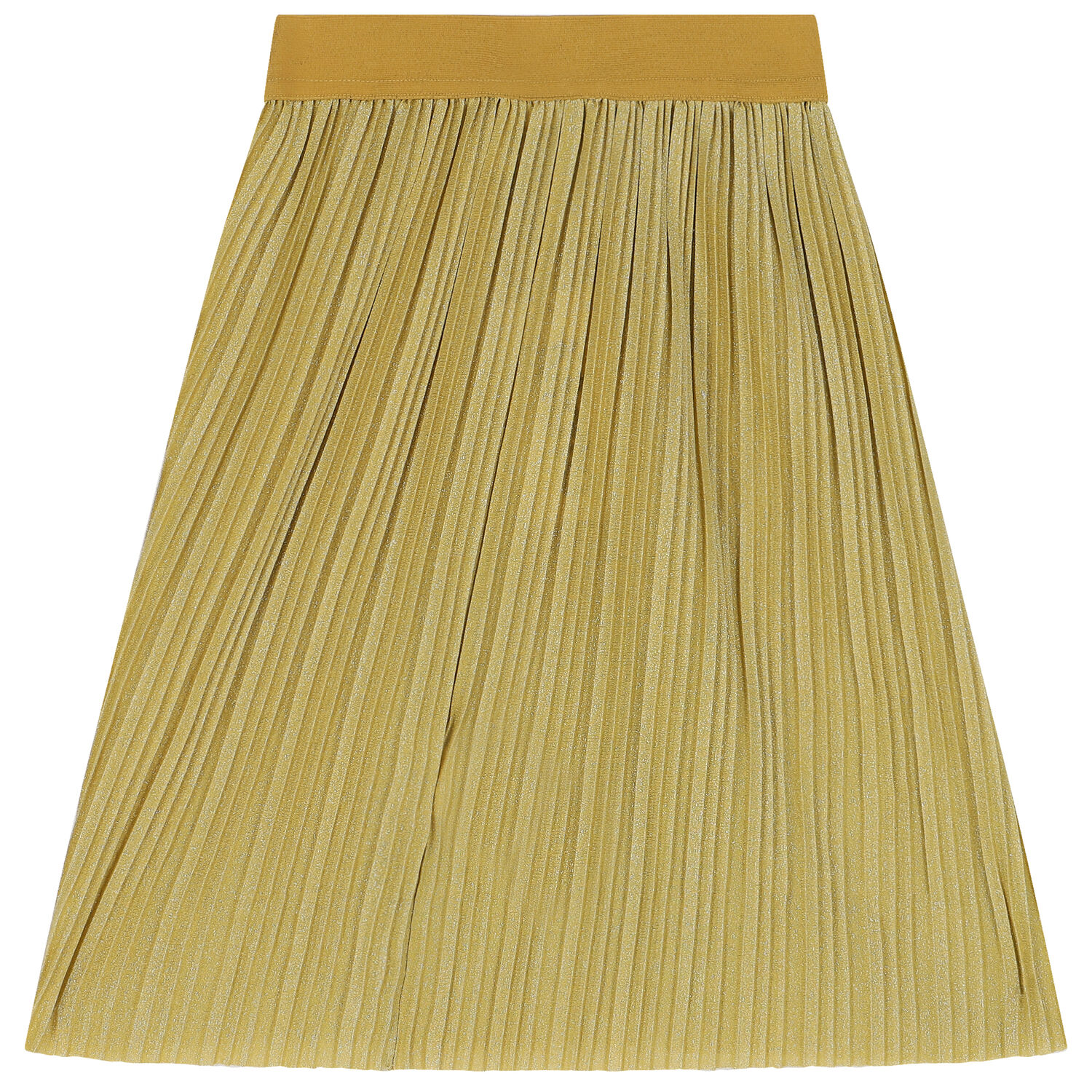 Girls Gold Pleated Skirt, 1, hi-res
