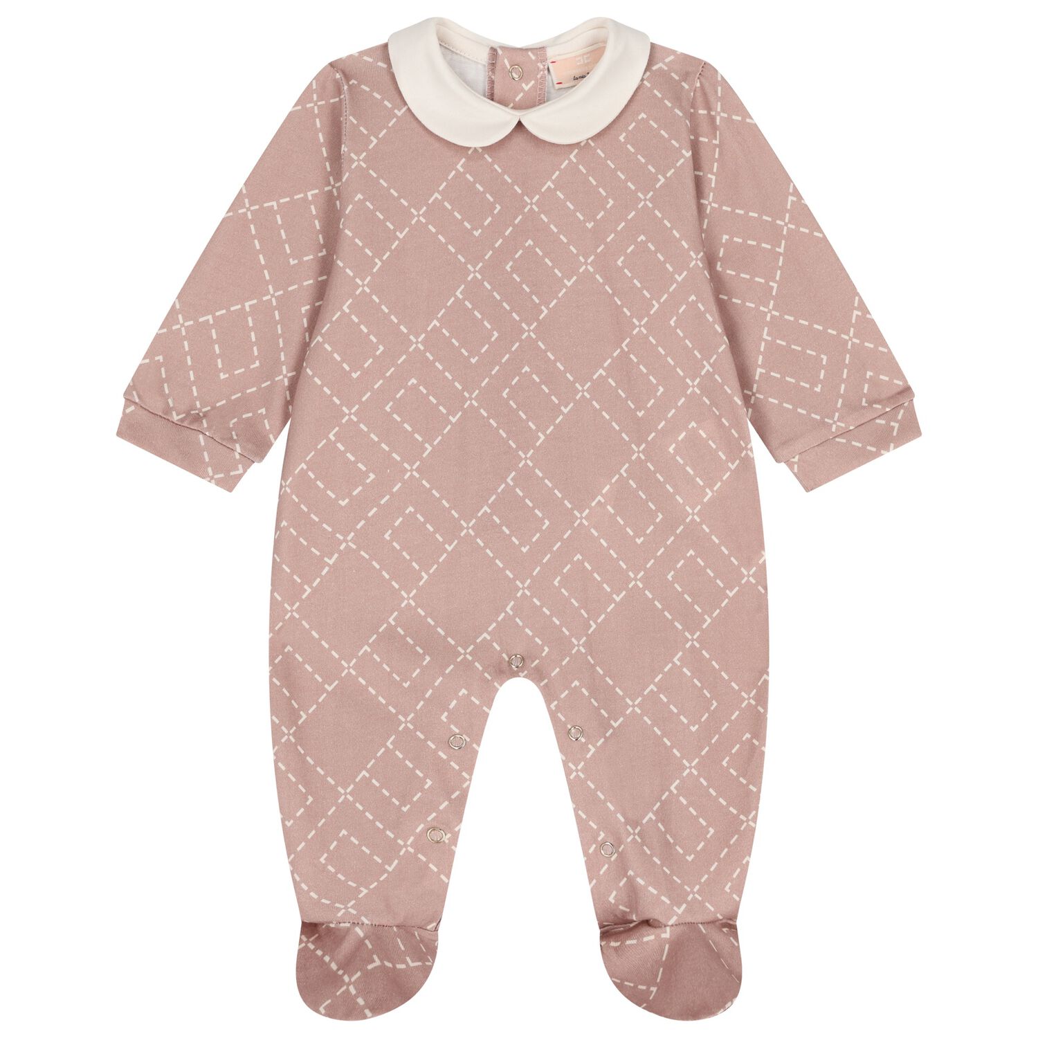 Baby Girls Pink Logo Babygrow, 1, hi-res