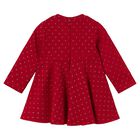Younger Girls Red & Gold Polka Dot Neoprene Dress, 2, hi-res