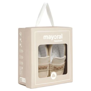 Baby Boys Ivory Leather Pre Walker Moccasins