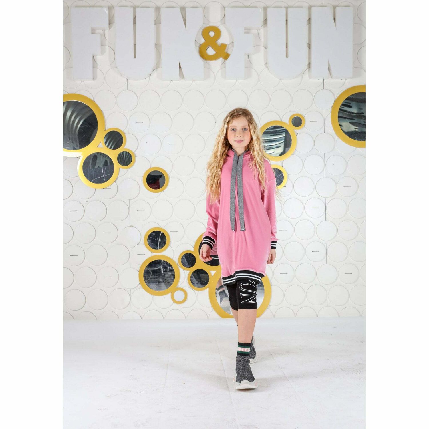 Girls Black Logo Leggings, 1, hi-res image number null