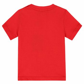 Younger Boys Red & Gold Logo T-Shirt