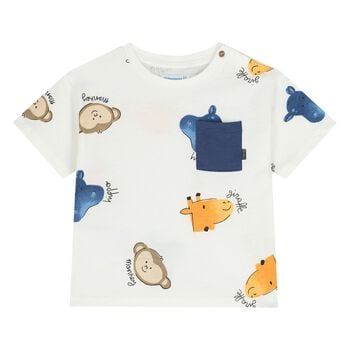 Younger Boys Ivory Animals T-Shirt