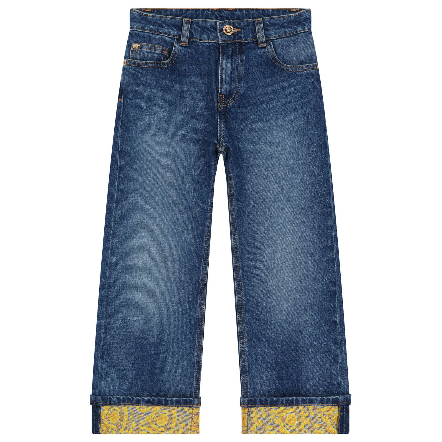 Girls Blue Denim Jeans, 1, hi-res