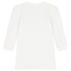 Girls Ivory Jewel Sweatshirt Dress, 1, hi-res
