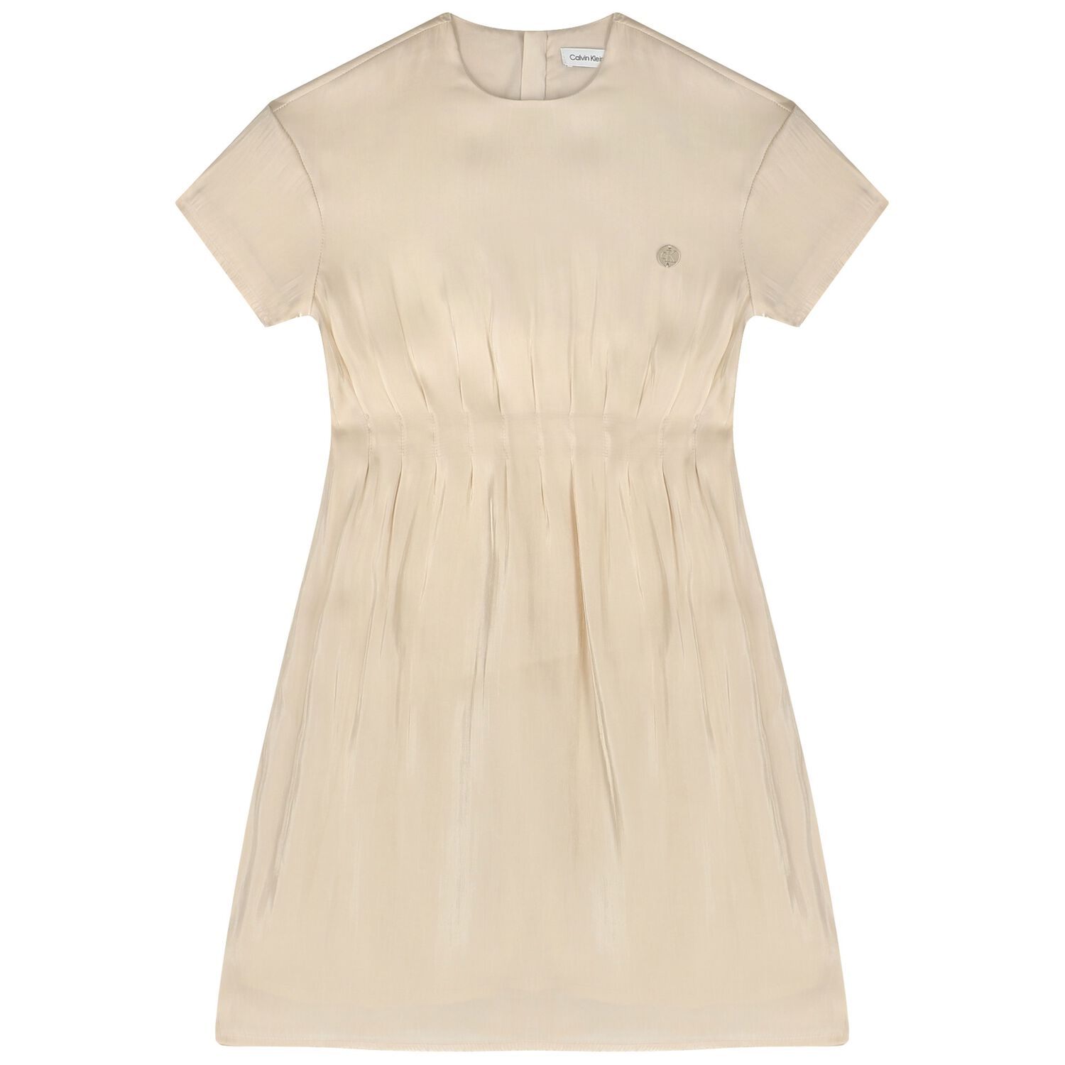 Girls Gold Logo Satin Dress, 1, hi-res