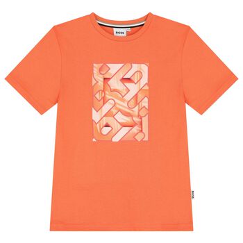 Boys Orange Logo T-Shirt