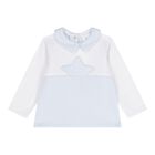 Baby Boys White & Blue Quilted Tracksuit, 1, hi-res