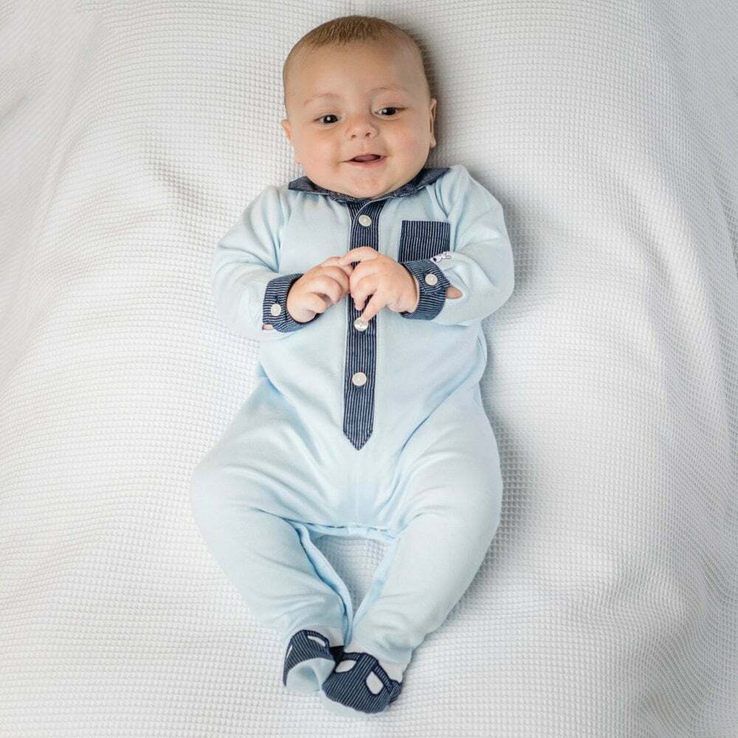 Boys Blue Smart Babygrow, 1, hi-res