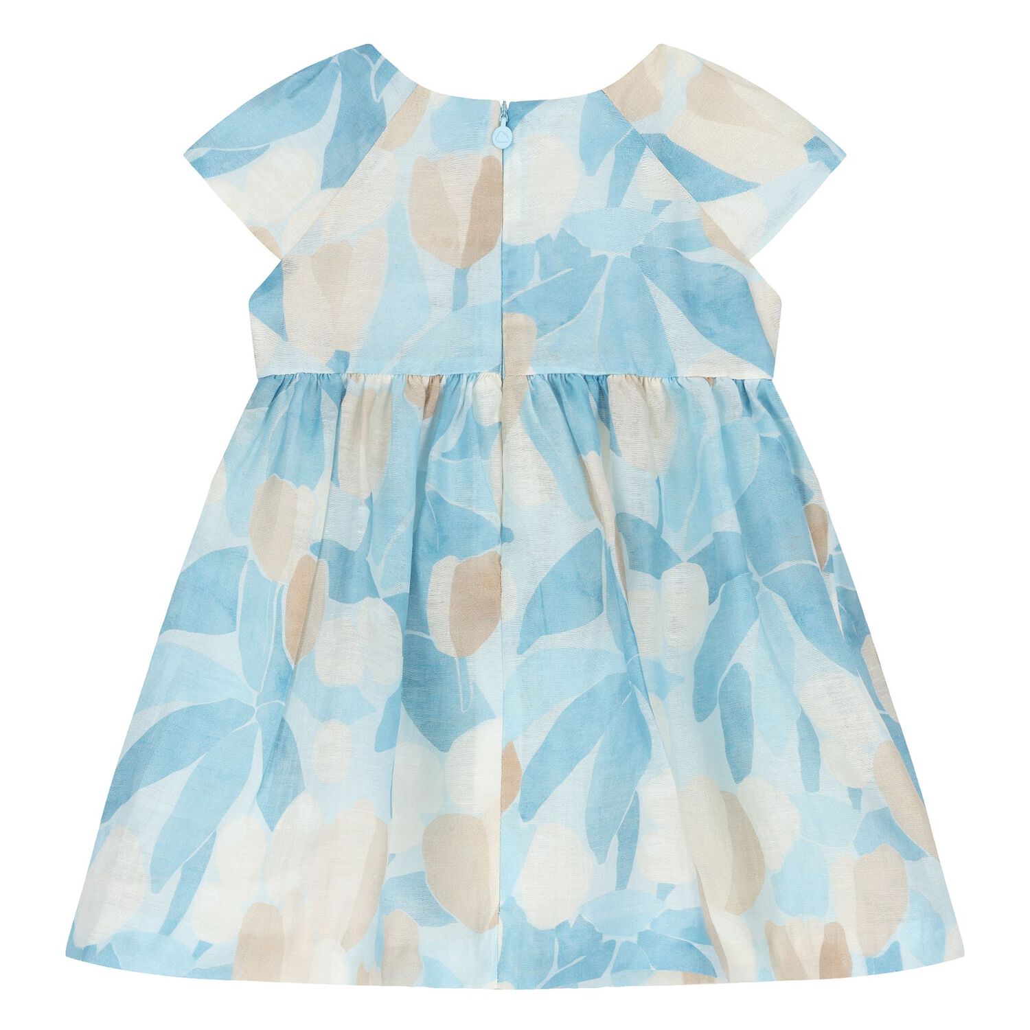 Younger Girls Ivory & Blue Floral Dress, 1, hi-res image number null