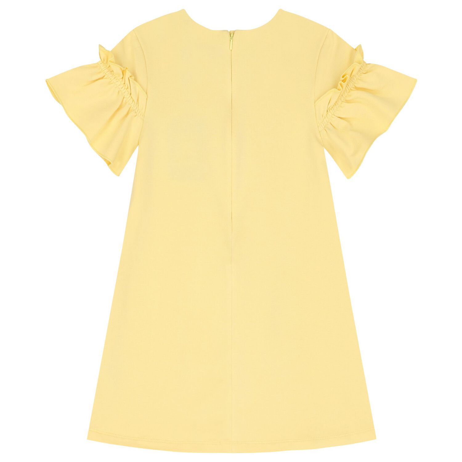 Girls Yellow Bag Ruffle Dress, 3, hi-res