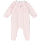 Baby Girls Pink Bow Babygrow, 2, hi-res