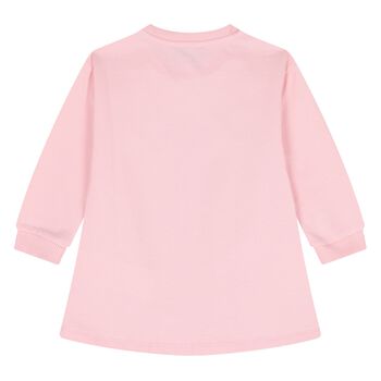 Younger Girls Pink Teddy Bear Logo Dress