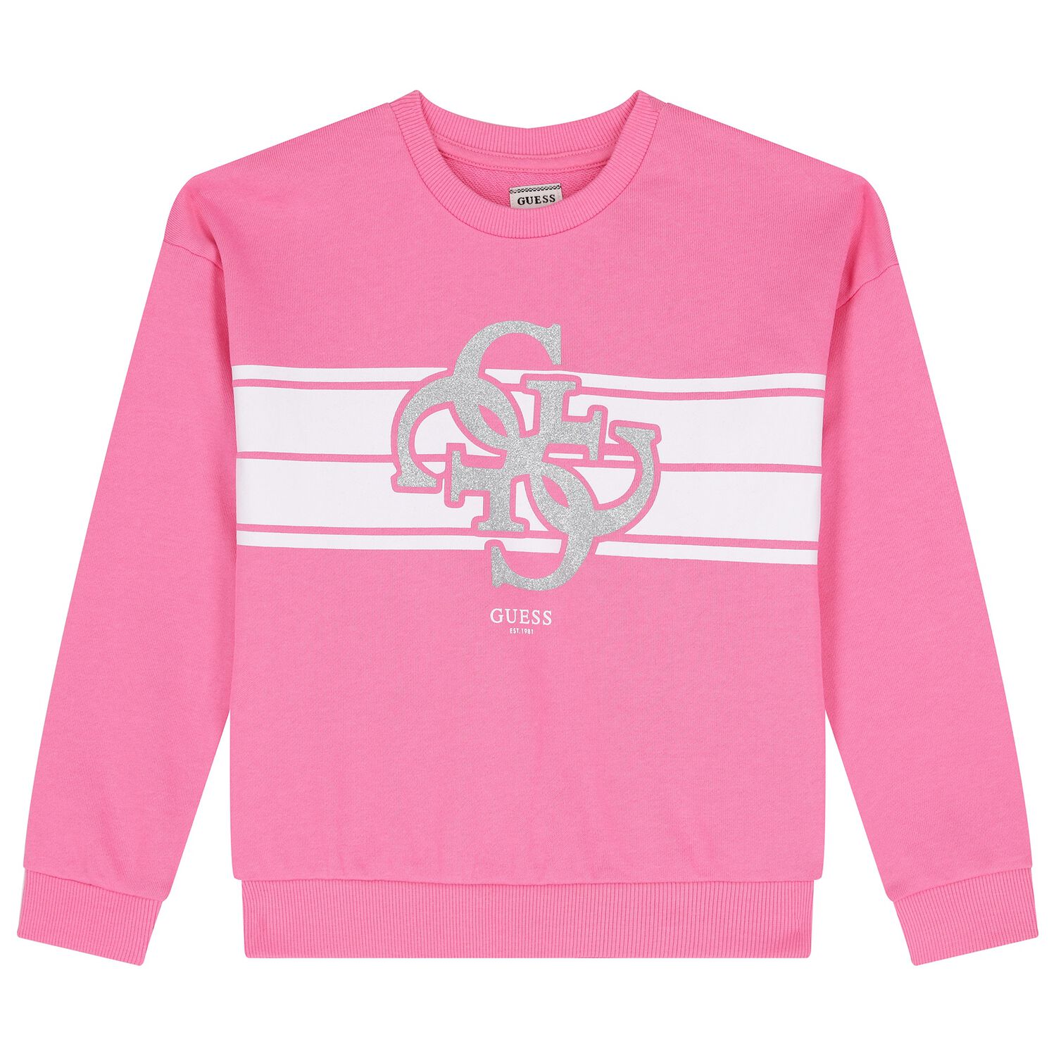 Girls Pink Logo Sweatshirt, 1, hi-res image number null