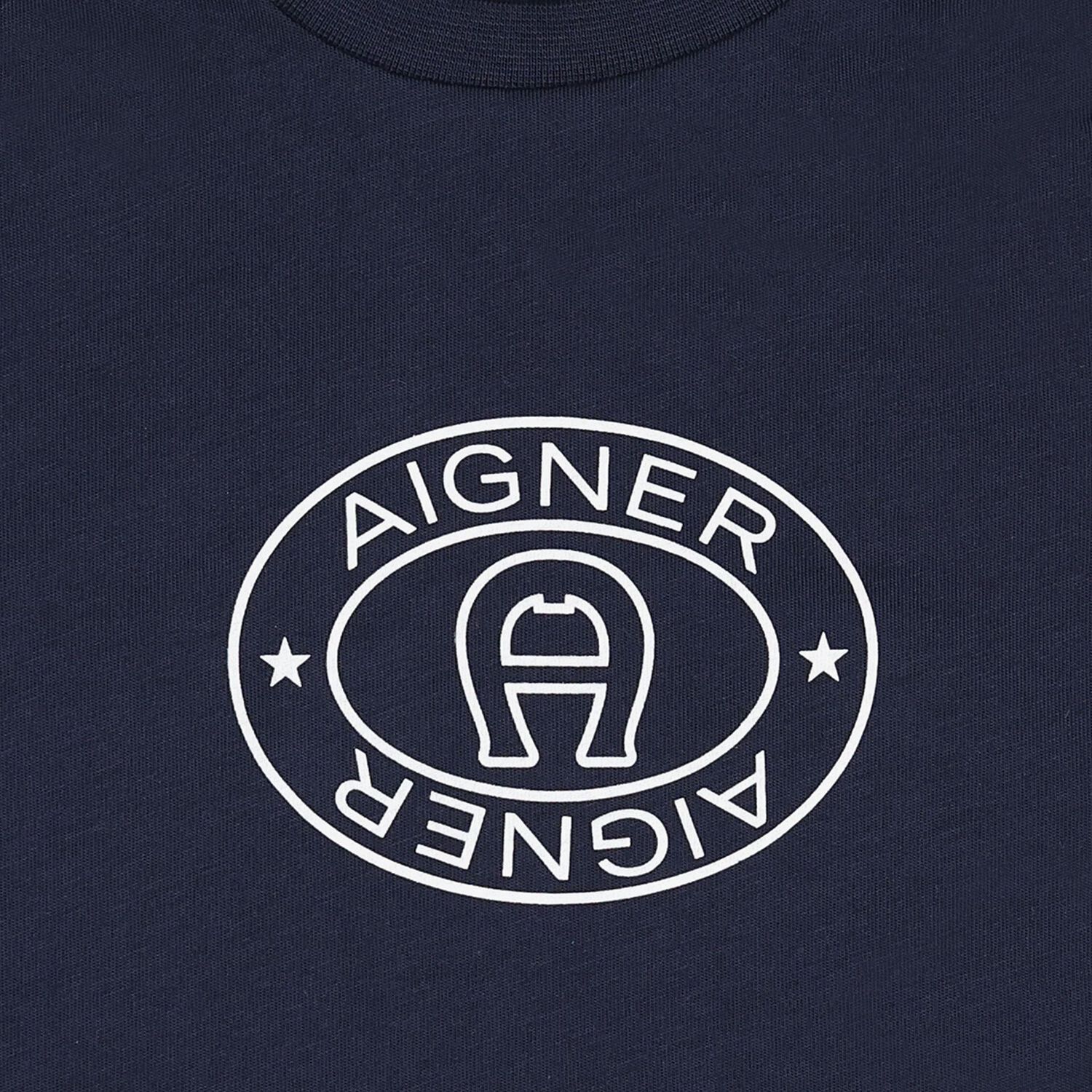 Younger Boys Navy Blue Logo T-Shirt, 3, hi-res