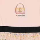 Girls Pink Logo Sequin Dress, 3, hi-res