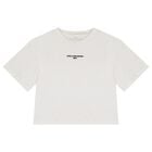Girls White Logo T-Shirt, 1, hi-res