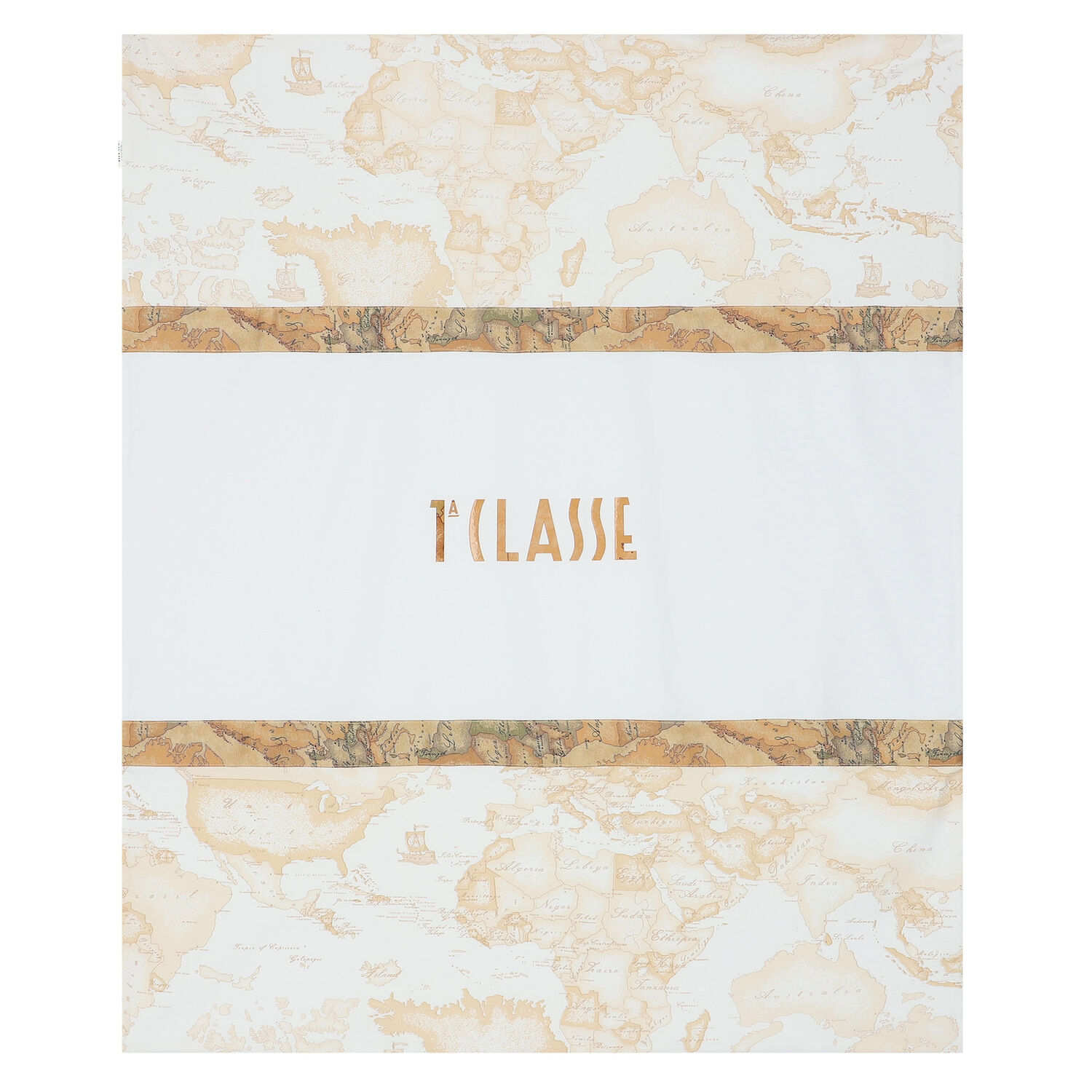 White & Beige Geo Map Logo Baby Blanket, 1, hi-res