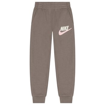 Girls Beige Logo Joggers