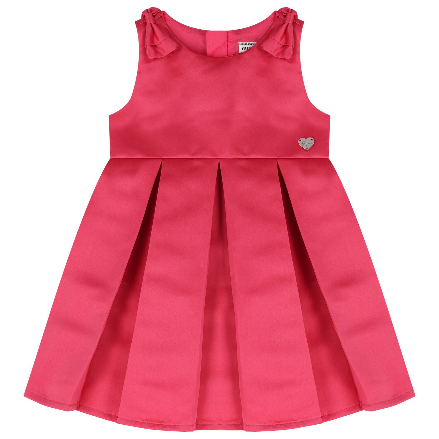 Younger Girls Pink Satin Dress Set, 2, hi-res image number null