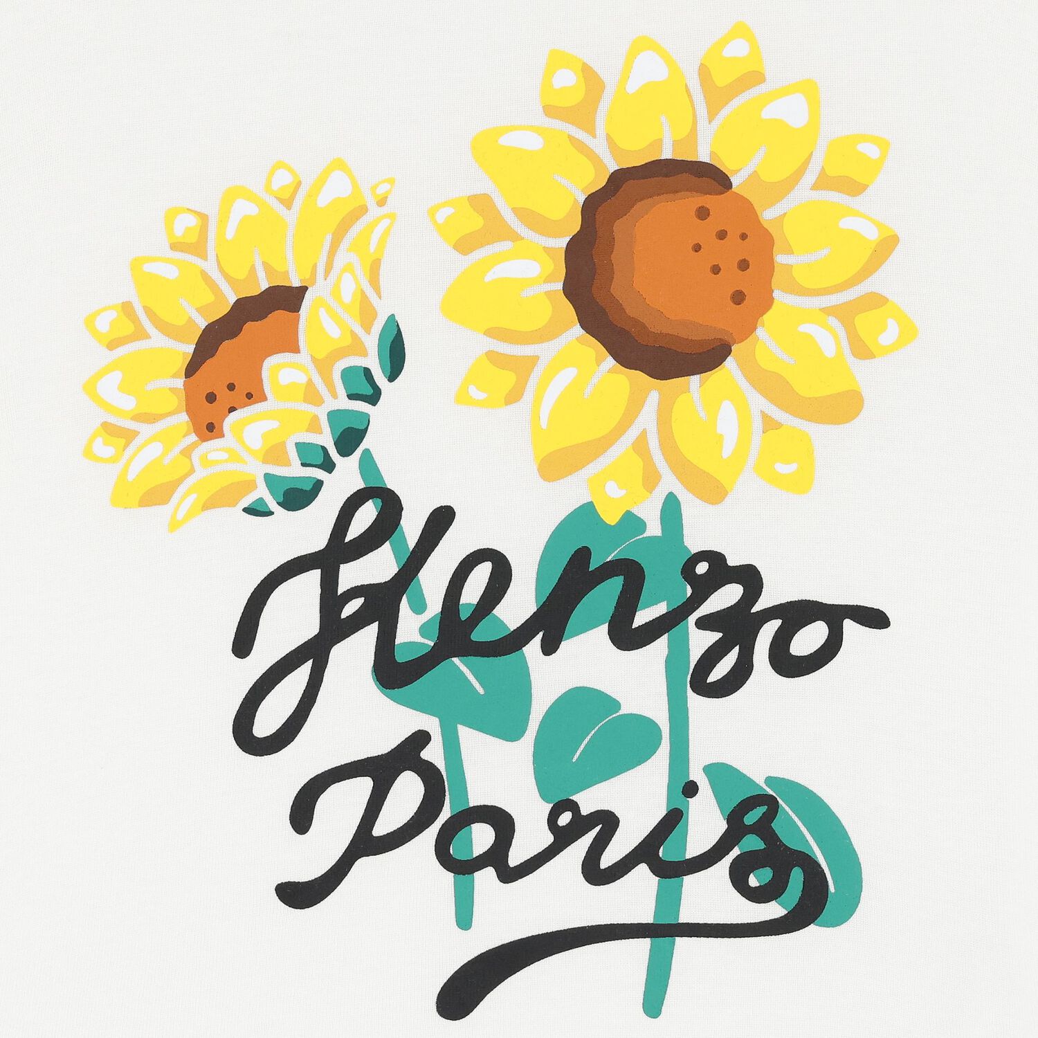 Girls Ivory Sunflower Logo T-Shirt, 1, hi-res