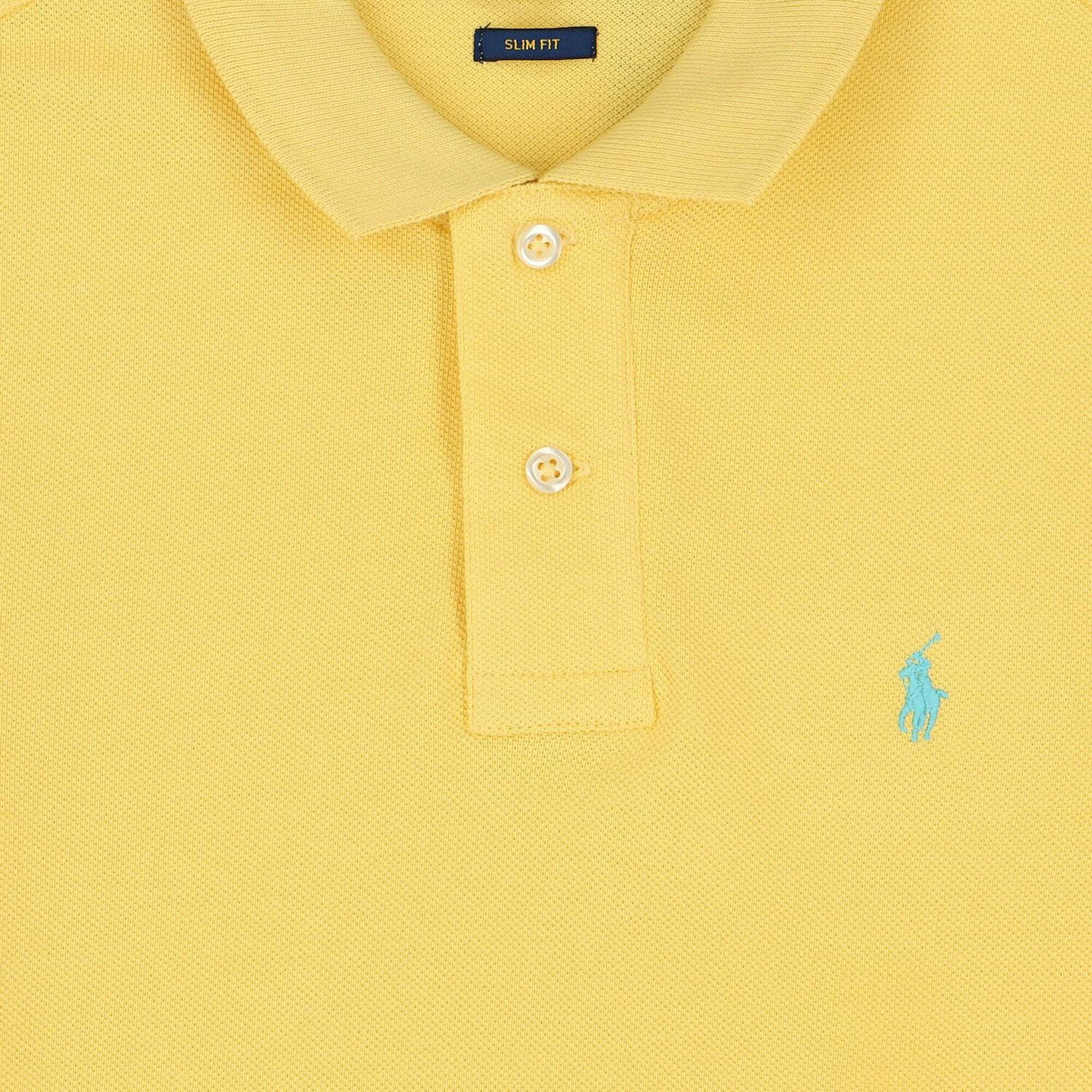 Older Boys Yellow Logo Polo Shirt, 15, hi-res