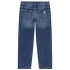 Girls Blue Logo Denim Jeans, 1, hi-res