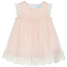Younger Girls Pink Embroidered Tulle Dress Set, 1, hi-res