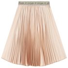 Girls Gold Pleated Skirt, 1, hi-res