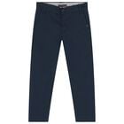 Boys Navy Blue Chino Trousers, 1, hi-res