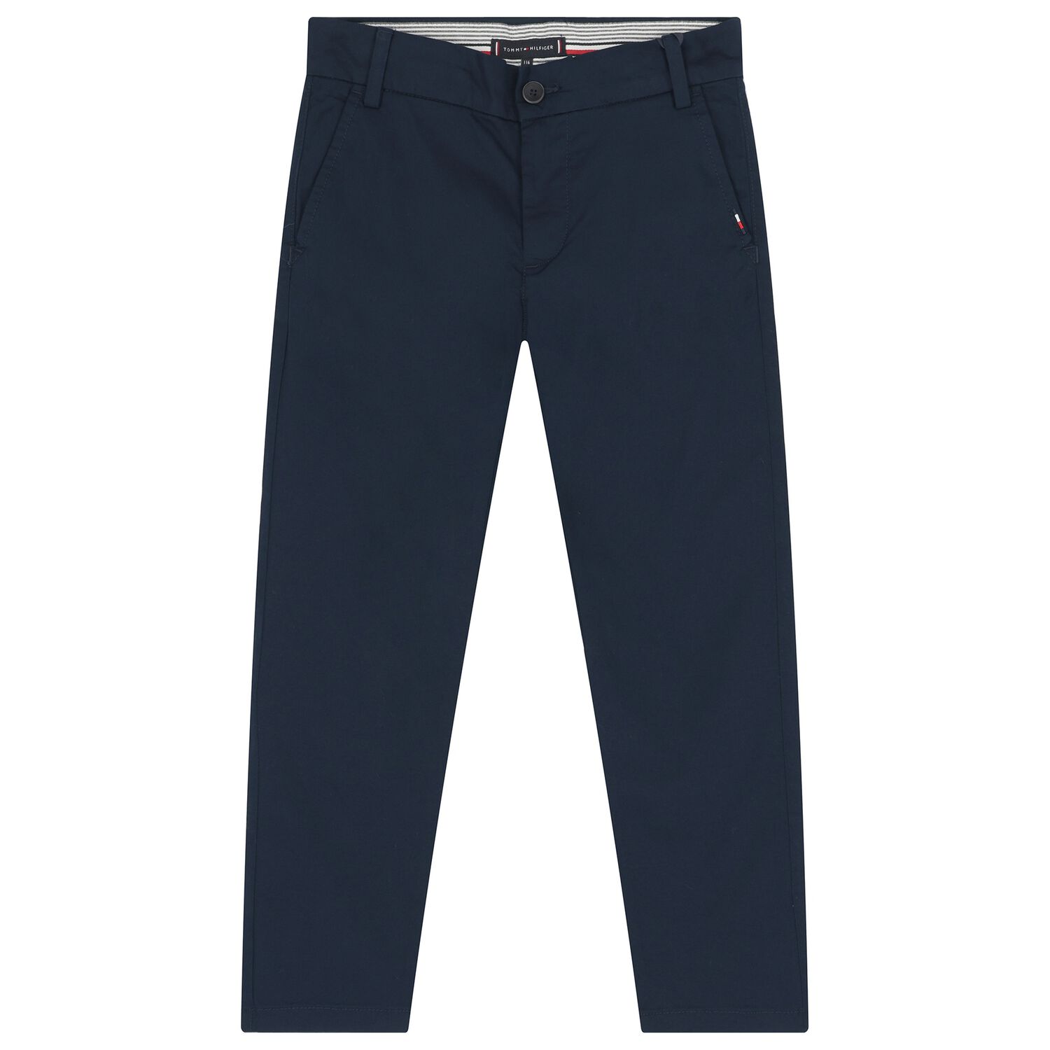 Boys Navy Blue Chino Trousers, 1, hi-res