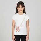 Girls White Cotton Logo T-Shirt, 2, hi-res