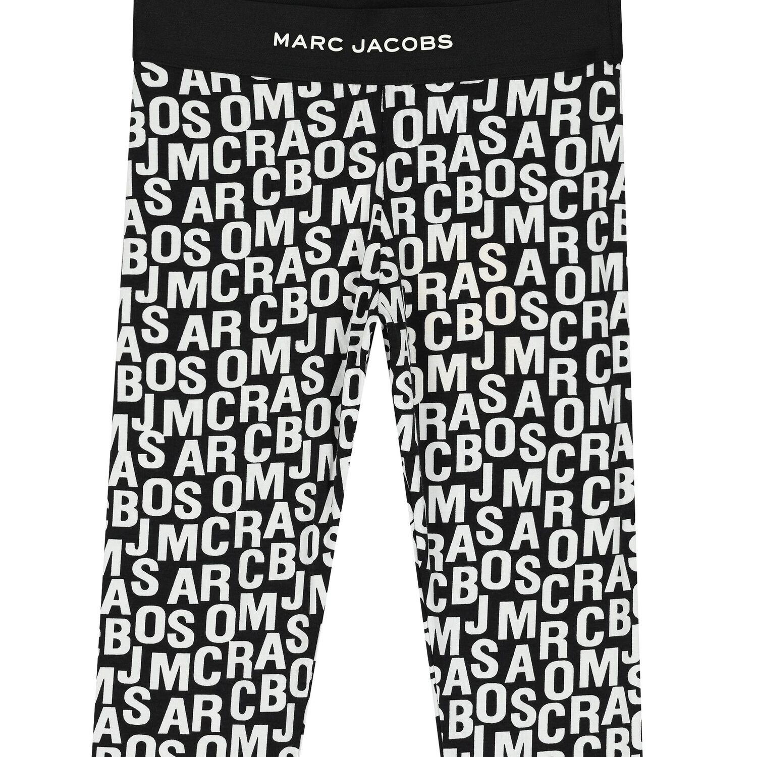 Girls Black & White Logo Leggings, 1, hi-res