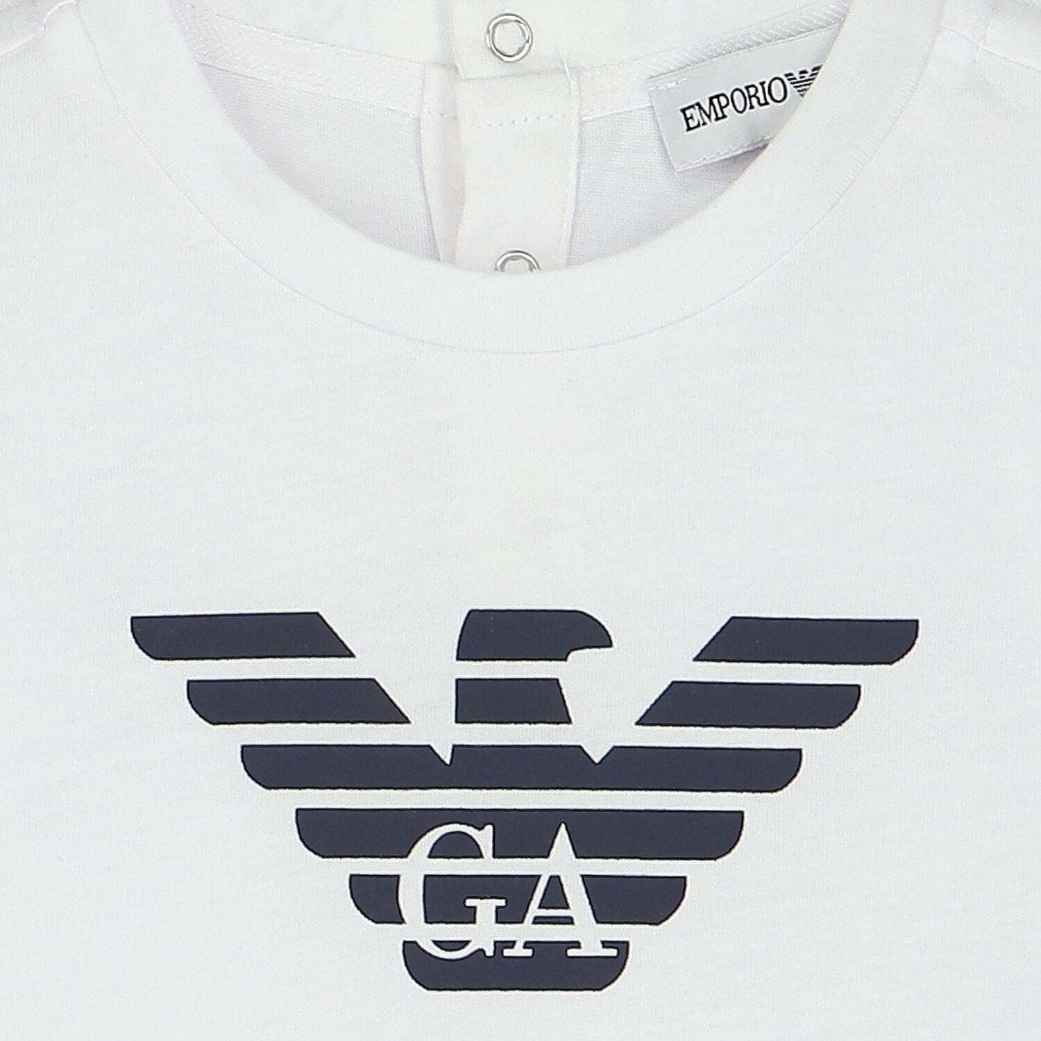 Younger Boys White Logo Long Sleeve Top, 1, hi-res