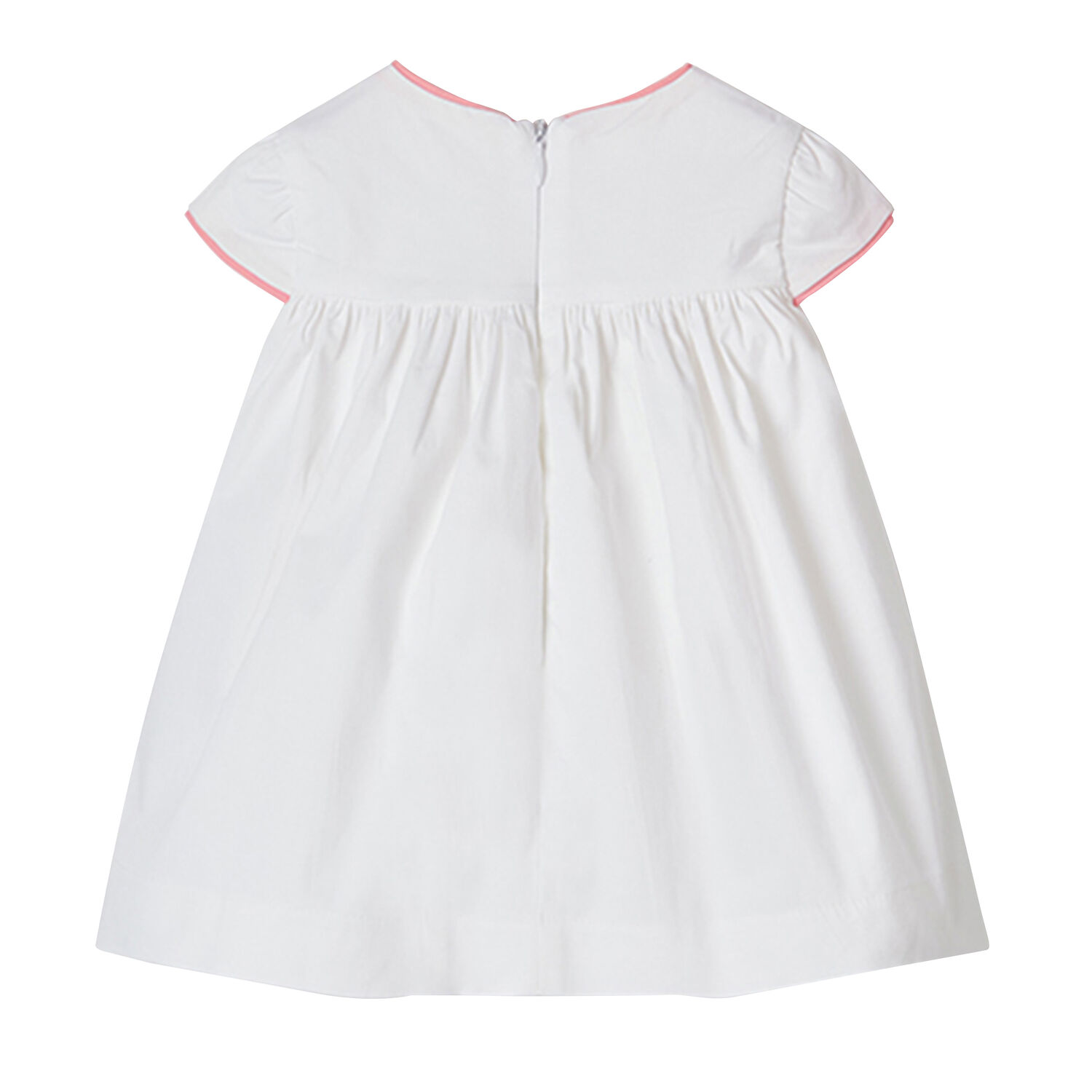 Younger Girls White Floral Dress, 1, hi-res