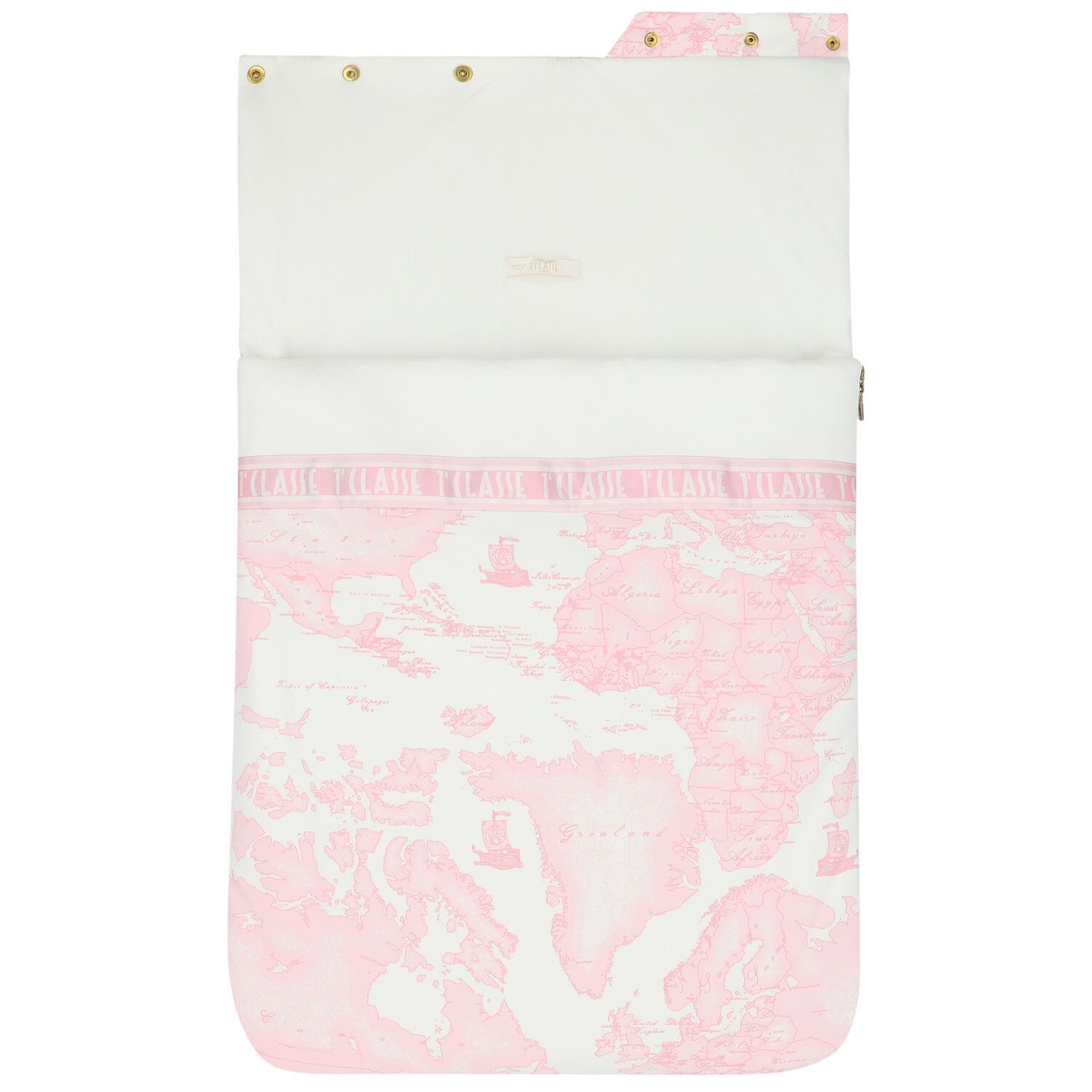 Pink & Ivory Geo Map Baby Nest, 1, hi-res