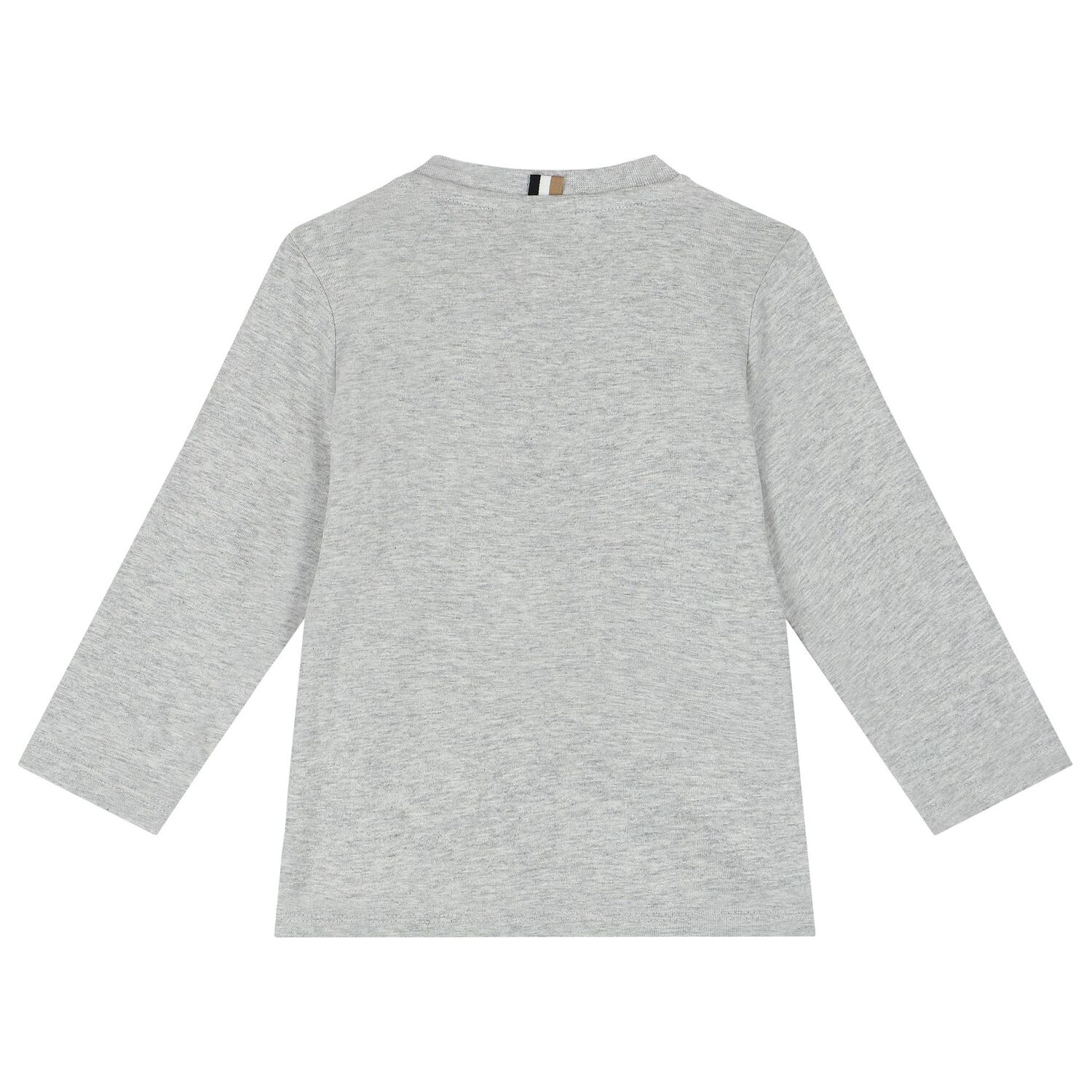Younger Boys Grey Logo Long Sleeve Top, 3, hi-res image number null