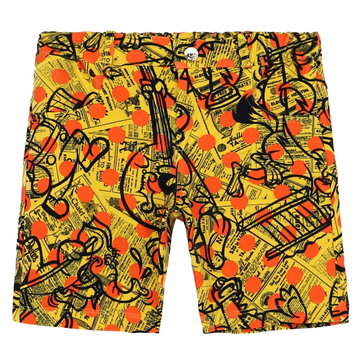 Younger Boys Yellow & Orange Shorts, 1, hi-res